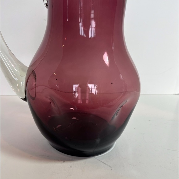 Vintage Amethyst Blown Bischoff Art Glass Pitcher - Picture 3 of 9